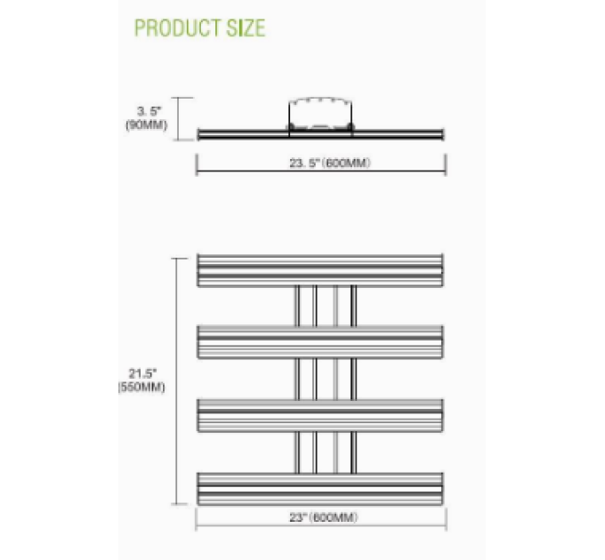 LED лампа Sun Spirit Model X 250W 4 Bars Grow/ Bloom120V-277V (21079)