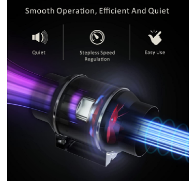 Канальний вентилятор із контролером швидкості Quiet Inline Duct Fan 1410 m³ 200мм