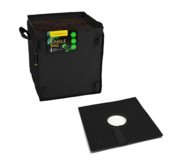 Горщик тканинний + кришка Jungle Bag Square 14L 24x24x h25cm