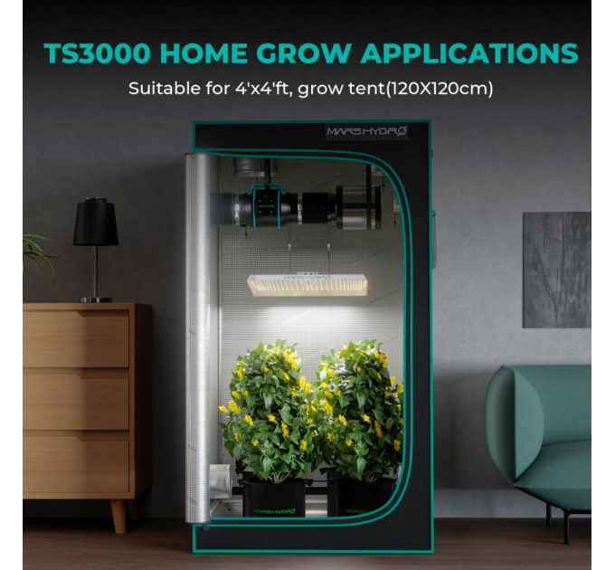 Світлодіодна лампа Mars Hydro TS 3000 Full Spectrum 450 Вт + повний спектр для досвідчених гроверів
