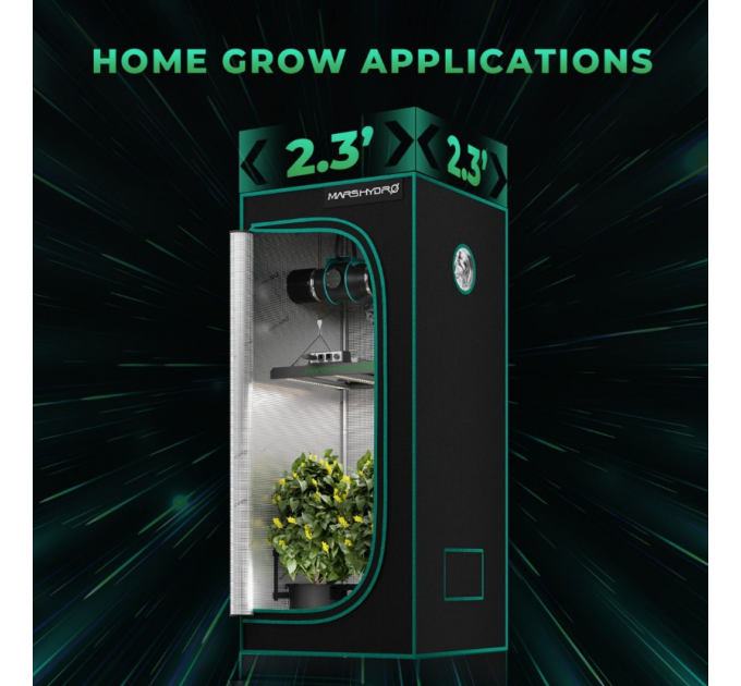 Світлодіодна лампа Mars Hydro Smart Dimmable FC-E1500 Bridgelux 150W + повний спектр для палатки 70 x 70 см