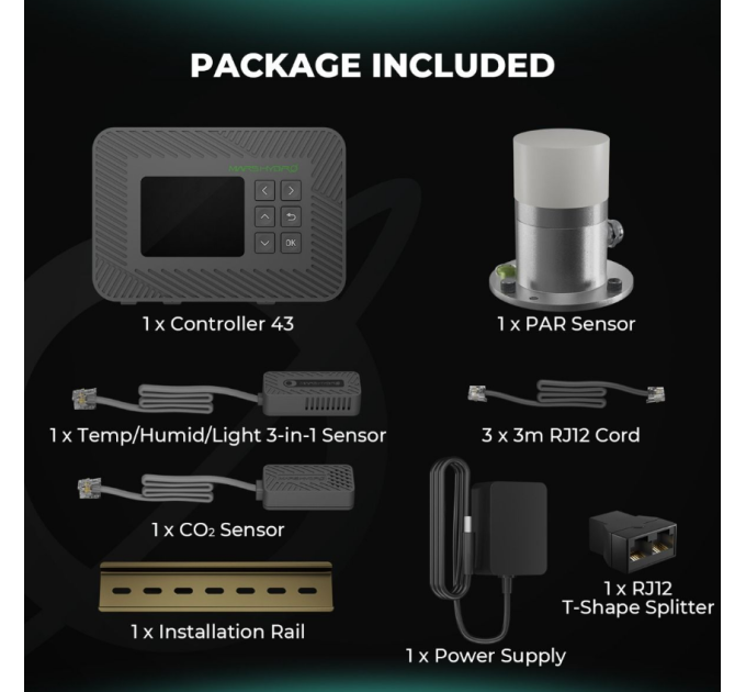Mars Hydro Controller 43 Smart Environmental Control System Monitor Temperature Humidity CO2 PPFD
