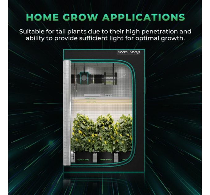 Світлодіодний світильник для вирощування Mars Hydro SP 3000 Full Spectrum 300W + повний спектр для високоінтенсивного освітлення