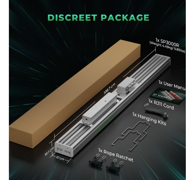 Світлодіодний світильник для вирощування New Mars Hydro SP 3000R 650-665nm Red Spectrum LED Grow Light для теплиць (додаткове та верхнє освітлення)