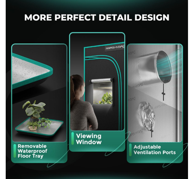 Гідропонний намет для вирощування -150x150x200 см