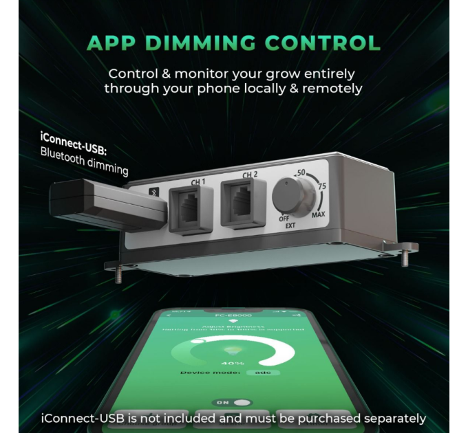 Світлодіодний світильник для вирощування Mars Hydro Smart Dimmable FC-E8000 BridgeLux 800W + повний спектр для вертикальних ферм з CO2