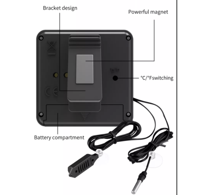 Гигрометр, термометр с выносным датчиком температуры и влажности Weather station 2