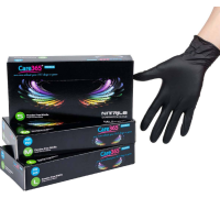 Рукавички нітрилові чорні чорні суперміцні L