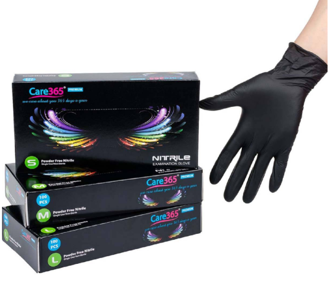 Перчатки нитриловые чёрные суперпрочные M