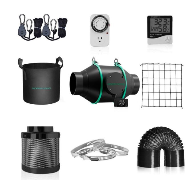 Комплект вентиляторів Mars Hydro 15см з inline-корпусом та контролером швидкості