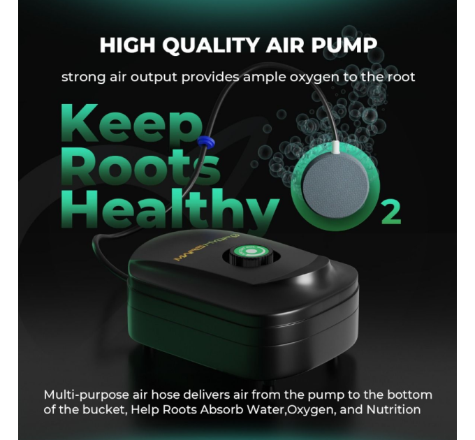 Гідропонна система Mars Hydro на 5 галонів DWC з 2 відрами (по 8 дюймів)