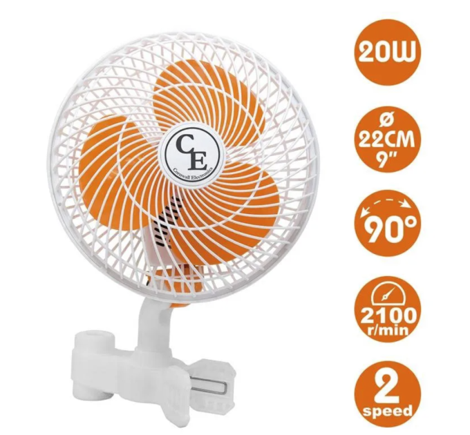 Вентилятор для обдування Cornwall Electronics 20W 2SPEED clip oscillating fan