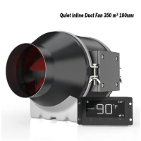 Канальный вентилятор с контроллером температуры и влажности Quiet Inline Duct Fan 350 м³/ч 100мм