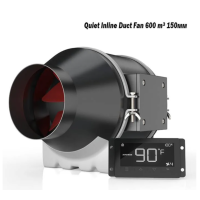 Канальний вентилятор з контролером температури та вологості Quiet Inline Duct Fan 600 m³ 150мм