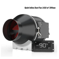 Канальний вентилятор з контролером температури та вологості Quiet Inline Duct Fan 1410 m³ 200мм
