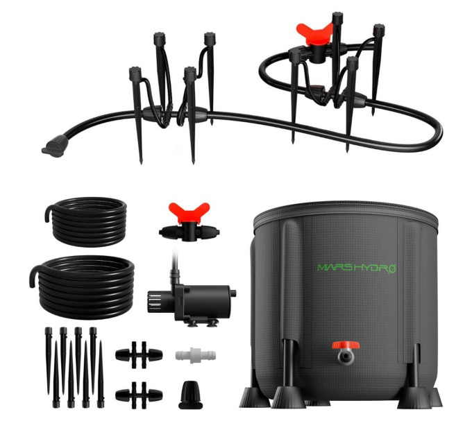 Mars Hydro Новий складаний комплект крапельного зрошення з відром для 8 кімнатних рослин