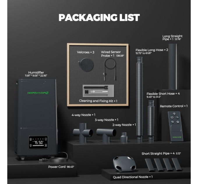 15-літровий зволожувач для рослин з ультразвуковим холодним туманом Mars Hydro 