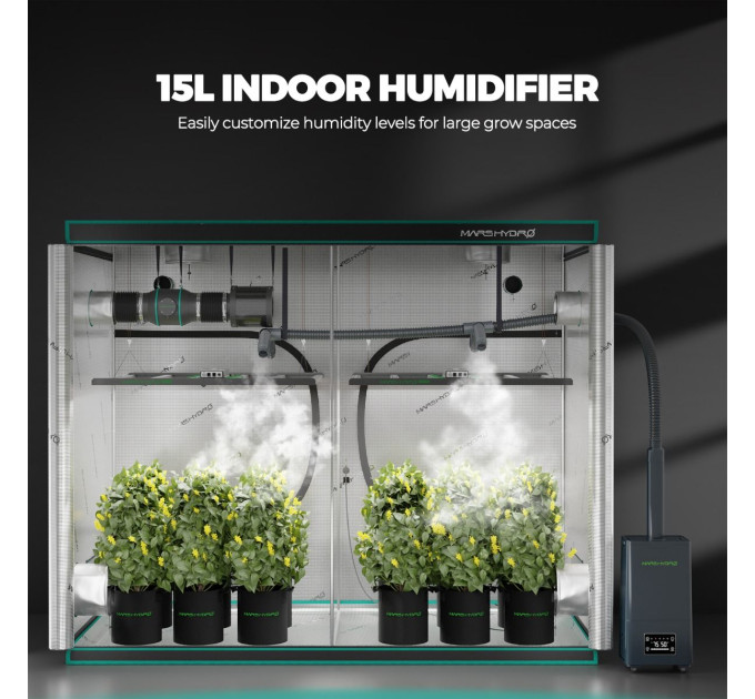 15-літровий зволожувач для рослин з ультразвуковим холодним туманом Mars Hydro 