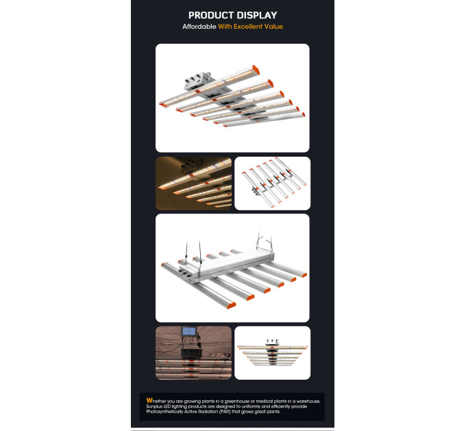 SunDro S510 Dimmable Samsung 301H, Osram 660nm Red, Osram 730nm IR, 395nm UV Full Spectrum