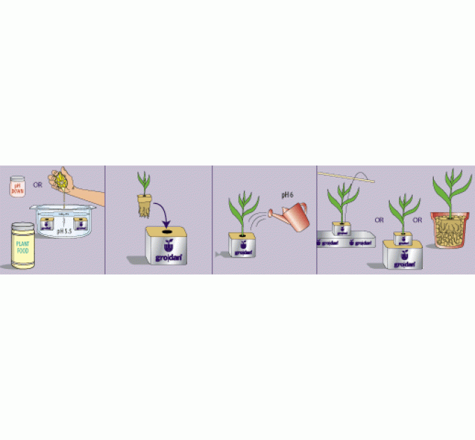 Кассета Grodan 2,5x2,5x4cm - 150шт - кубики из минеральной ваты