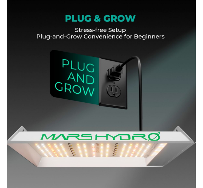 Світлодіодна лампа Mars Hydro TS 600 Essential 100 Вт для вирощування рослин для початківців